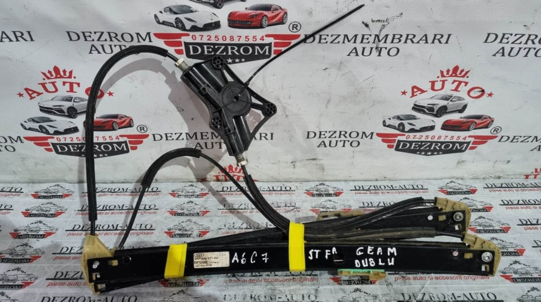 Macara electrica originala (geam dublu) usa stanga fata Audi A6 C7 Facelift cod piesa : 4G0837461