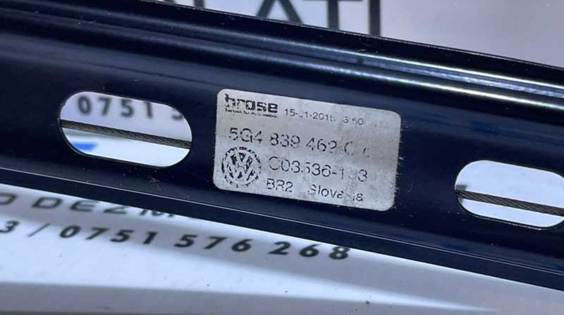 Macara Electrica Usa Portiera Dreapta Spate VW Golf 7 2013 - 2017 Cod 5G4839462C