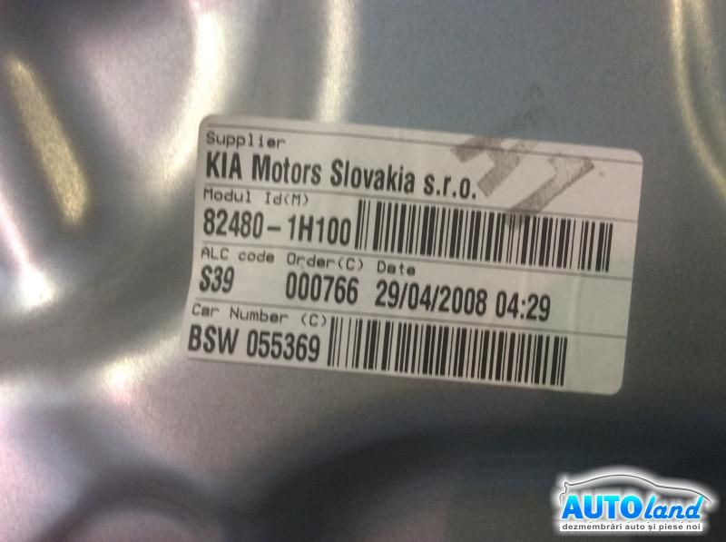 Macara Geam 824801h100 Dreapta Fata fara Motoras Kia CEED hatchback ED 2006
