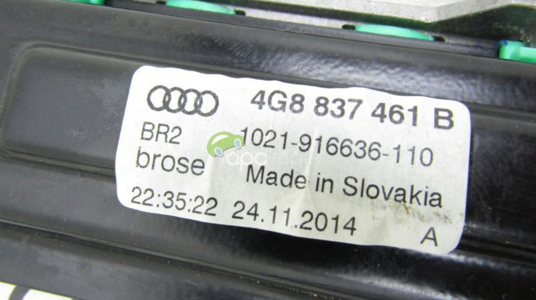 Macara geam dublu  Audi A7 4G - 2013  cod piesa 4G8 837 461 B