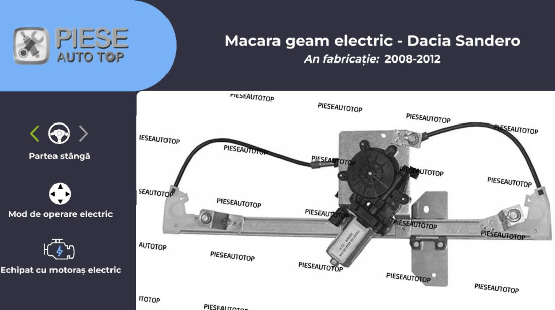 Macara geam electric stanga fata Dacia Sandero 2008-2012 NOUA 8200733829