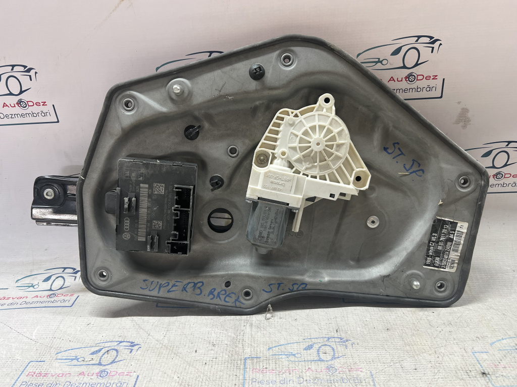 Macara geam stânga spate Skoda Superb 2 Break 2011, 3T5839401A