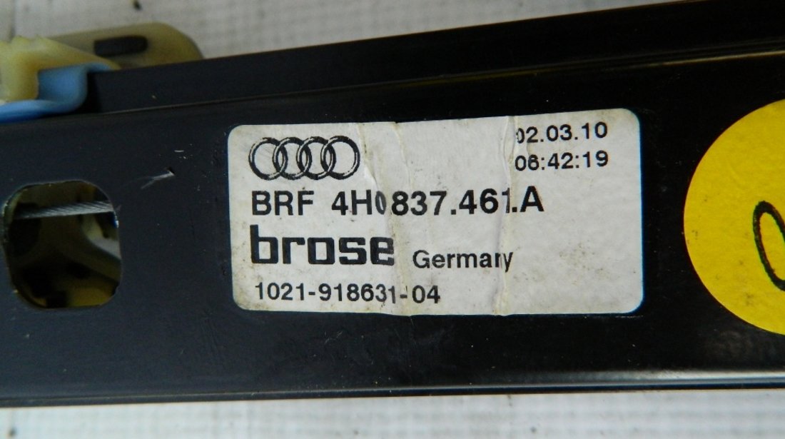 Macara geam stanga fata Audi A8 4H Long COD:4H0837461A