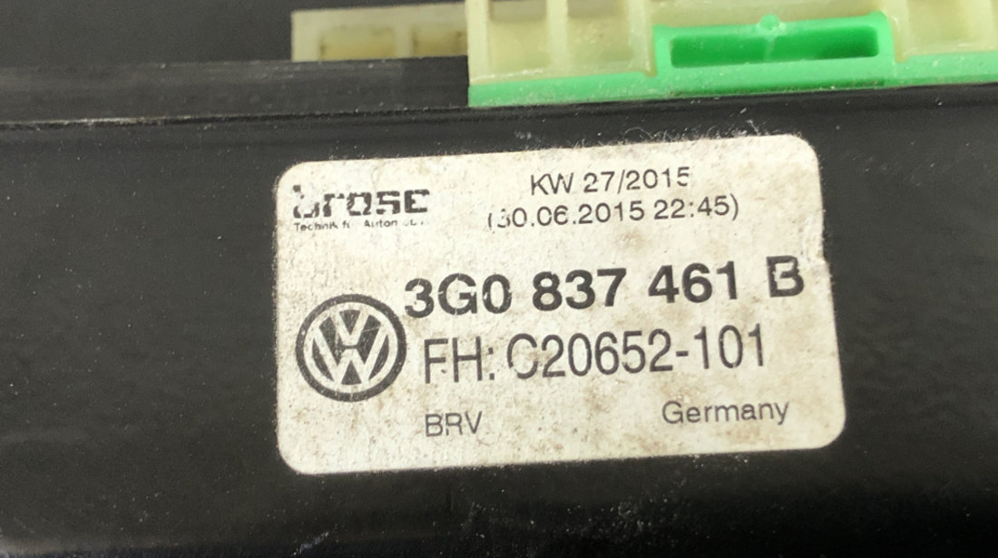 Macara geam stanga fata Volkswagen Passat B8 2.0 TDI Trendline BlueMotion Manual sedan 2016 (3G0837461B)