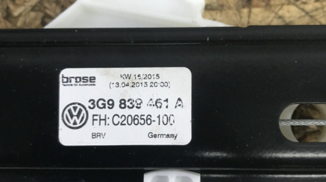 Macara geam usa stanga spate VW Passat B8 2016, 2.0 TDI 190CP, 4x4, DSG, Break sedan 2016 (3G9839461A)