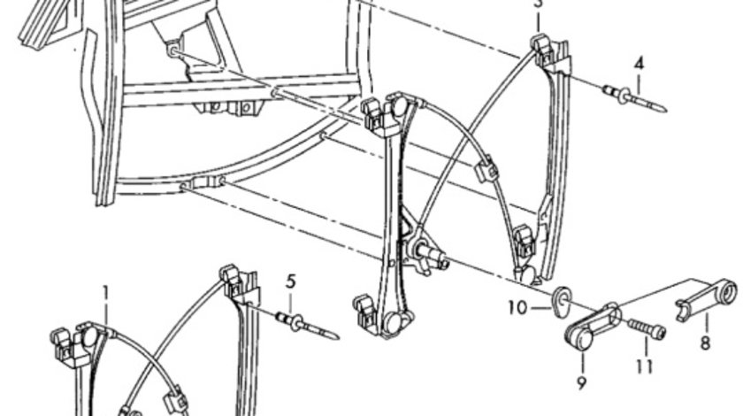 Macara spate Audi A3 8L 1.9 TDI hatchback OEM 8L4959801A