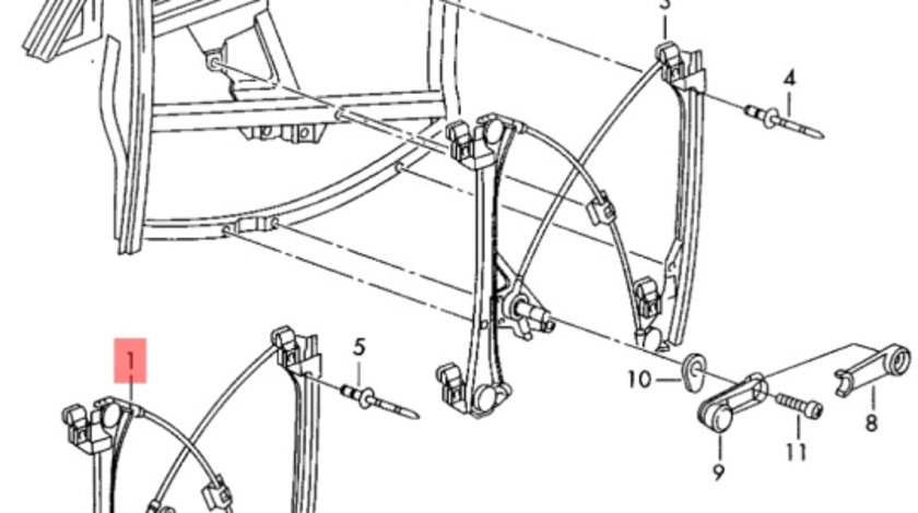 Macara stanga fata Audi A6 4B 2002 2003 Sedan OEM 4B0837461