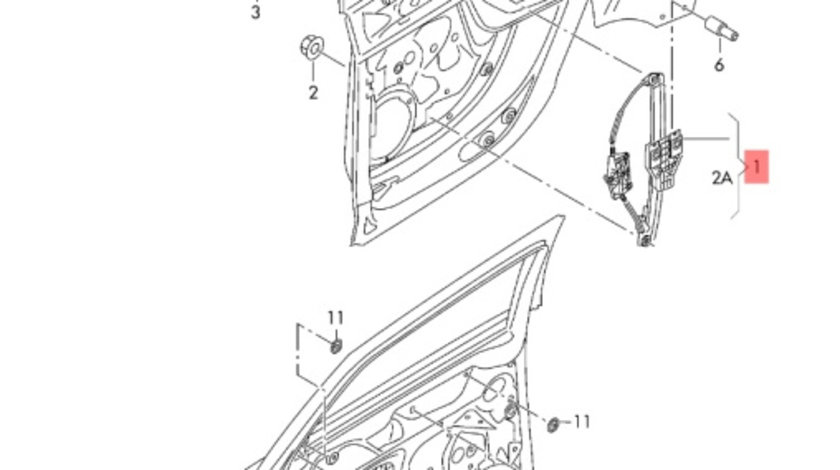 Macara usa stanga spate Audi A4 B8 2.7 TDI CGKA OEM 8K0839461