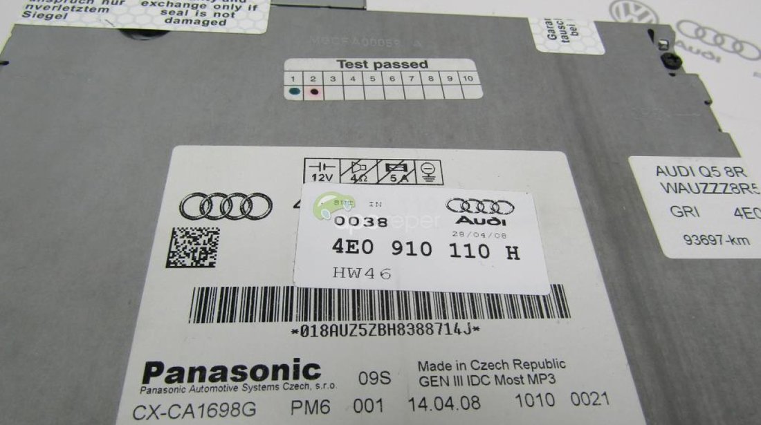 Magazie 6Cd Mp3 Audi A5 / A6/ A8/ Q5 cod 4E0910110H