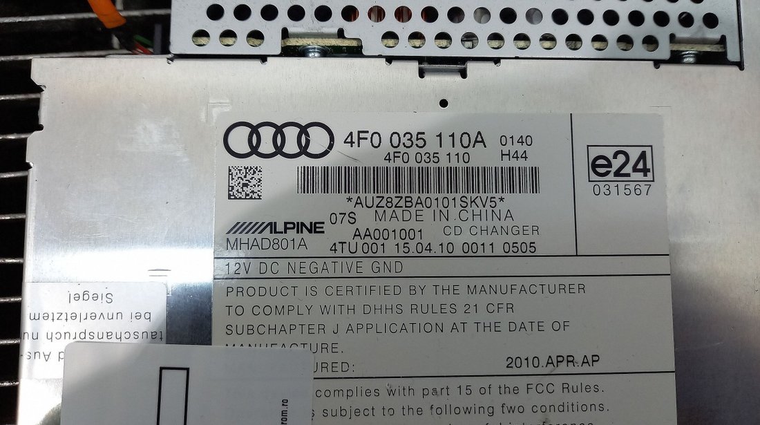 MAGAZIE CD AUDI A6 A6 - (2009 2011)