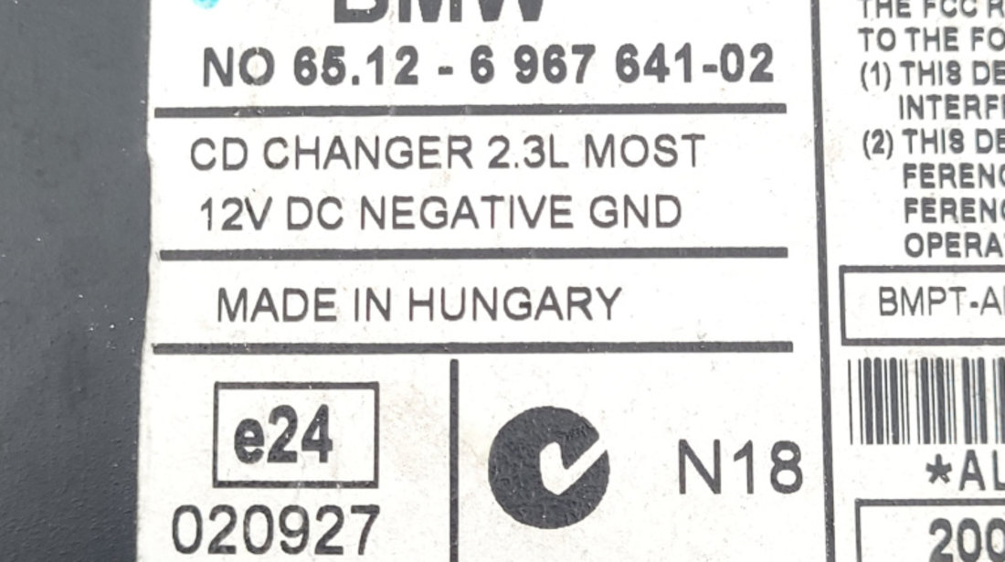 Magazie Cd BMW 3 (E90, E91, E93, E92) 2005 - 2013 651296764102, 65.12-6 967 641-02, E24020927