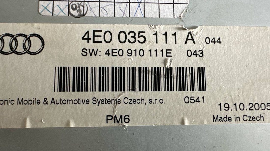 Magazie CD-uri 4E0035111A AUDI A6 C6 Avant (4F5) 2.7 TDI 180 cai