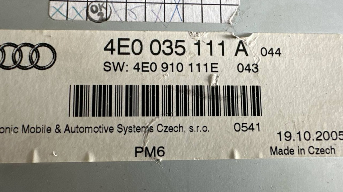 Magazie CD-uri 4E0035111A AUDI A6 C6 Sedan (4F2) 3.2 FSI 255 cai