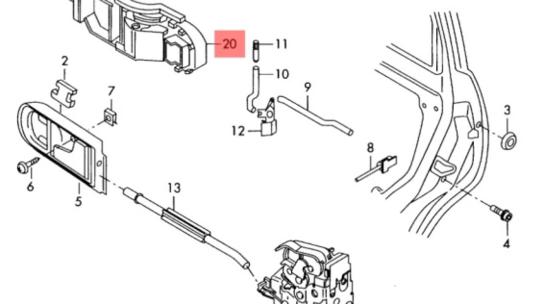 Maner dreapta spate Skoda Octavia 2 Combi (1Z5) 1Z0839885 SKODA OCTAVIA [ 1959 - 1971 ] OEM 1Z0839885