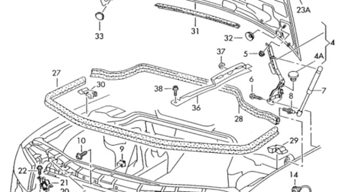 Maner exterior deschidere capota motor Audi A8 D3 3.0 TDI 2004 ASB OEM 4E0823485B