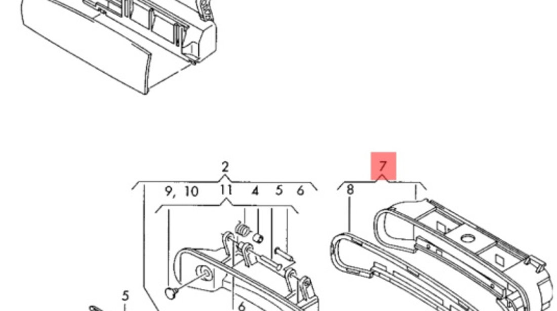 Maner exterior deschidere usa Audi A6 C5 (4B2) Berlina 2002 1.9 TDI OEM 4B0839885