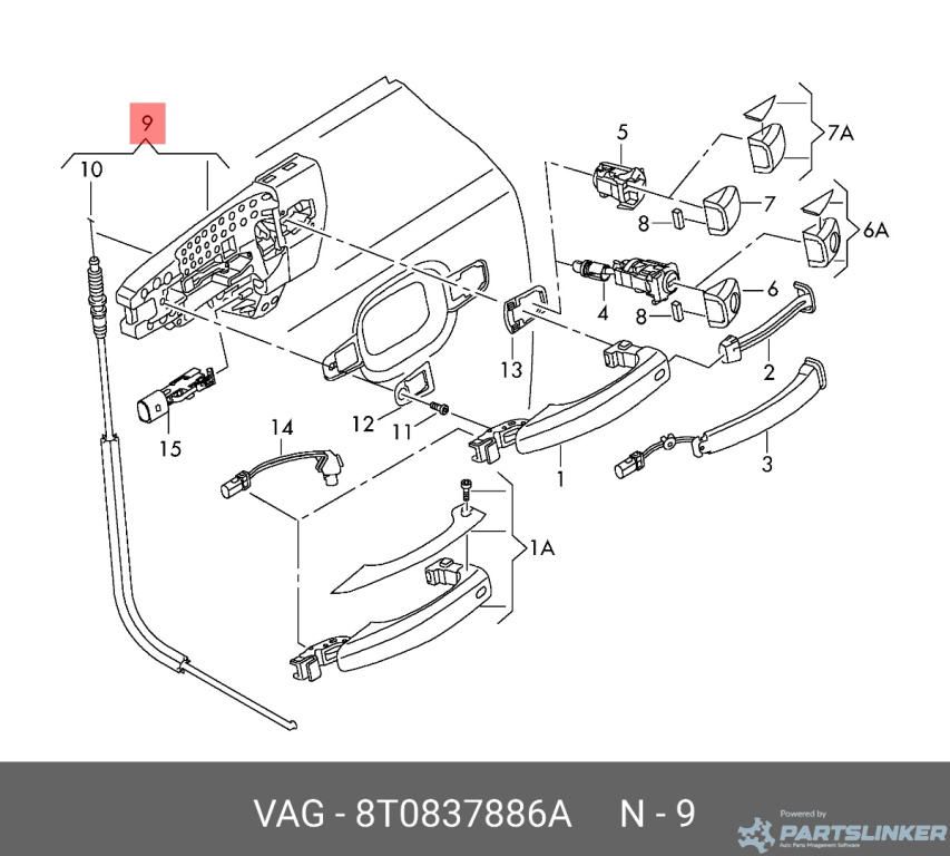 Maner exterior usa dreapta Audi A4 B8 (8K) Avant 2011 2.0 TDI OEM 8T0837886A