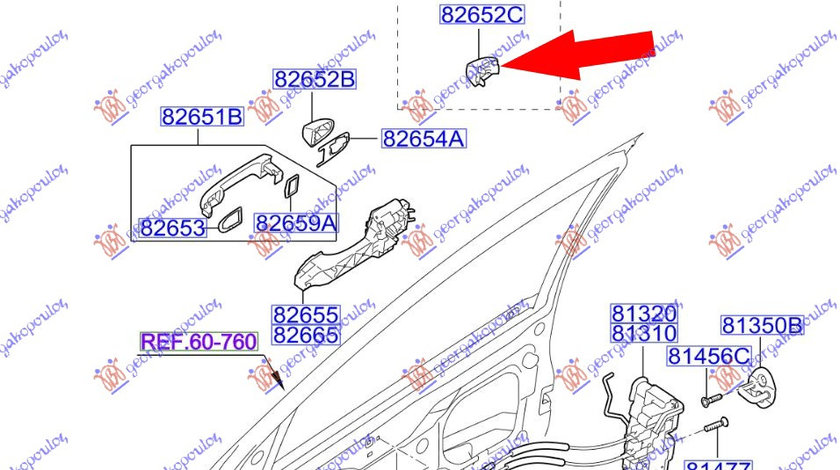 Maner Exterior Usa Dreapta Fata Original Hyundai I20 2008-2009-2010-2011-2012