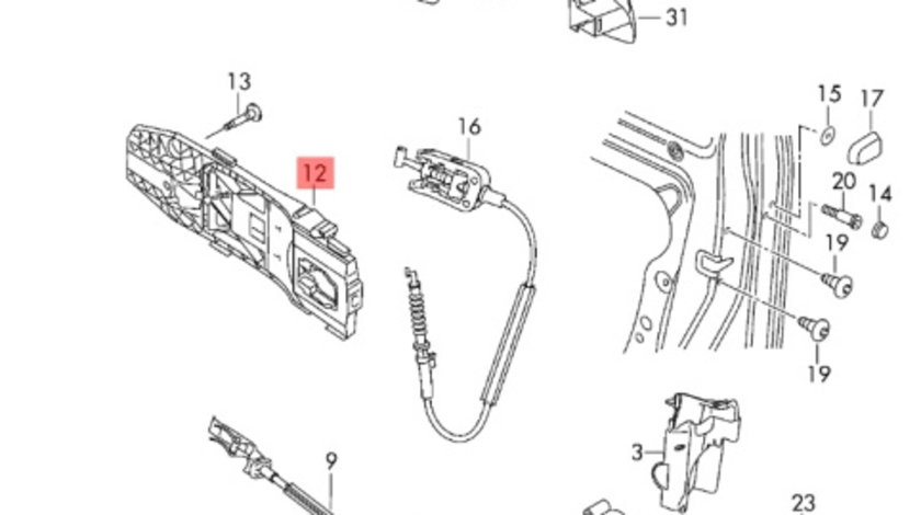 Maner exterior usa dreapta spate Volkswagen Golf 6 Hatchback 2010 gri OEM 5N0839885H