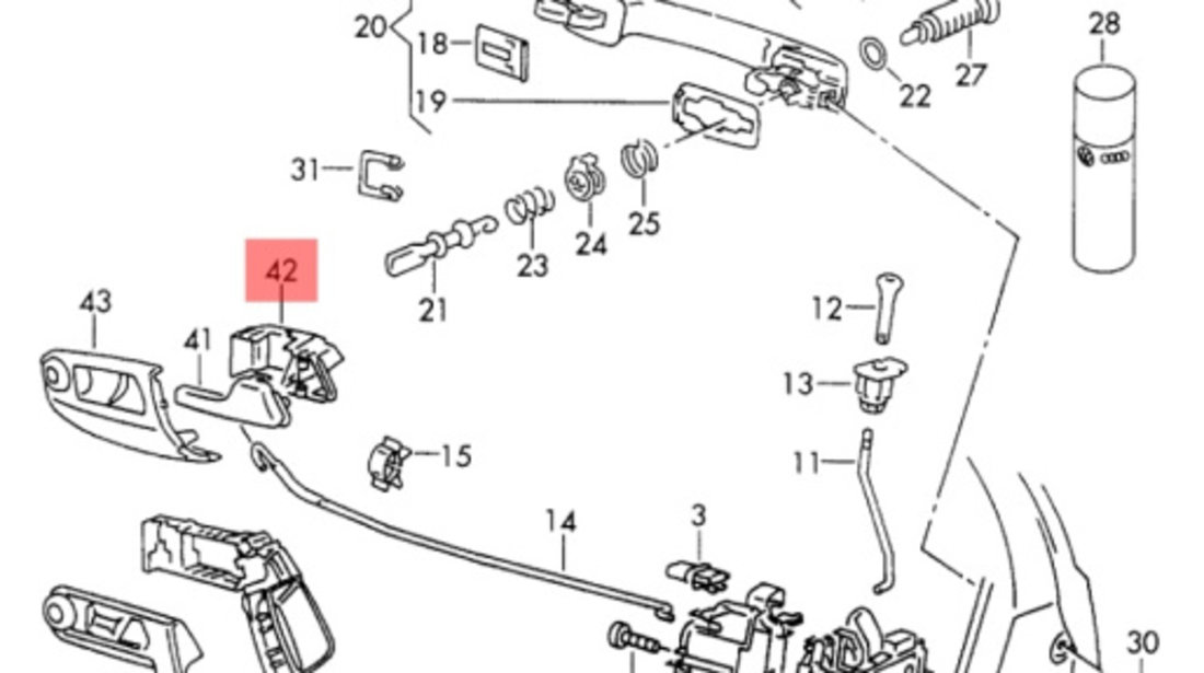 Maner interior deschidere usa dreapta Volkswagen Ggolf 3 (1H1) Hatchback 1995 1.6 B OEM 1H0837142