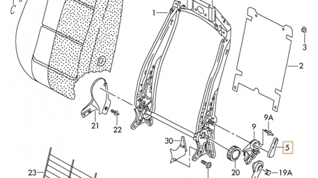 Maner Reglaj Lombar Scaun Oe Skoda Octavia 3 2013-2020 5N0881236D9B9