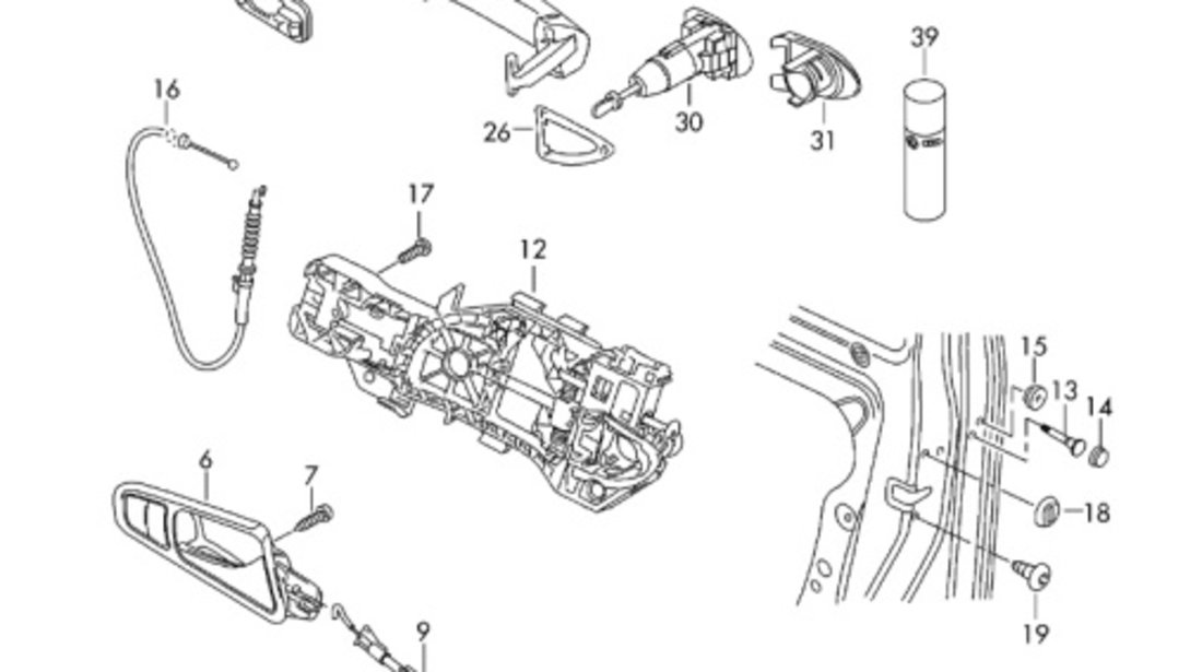 Maner usa dreapta Volkswagen Passat CC (3C8) Berlina 2009 2.0 TDI OEM 3C0837210