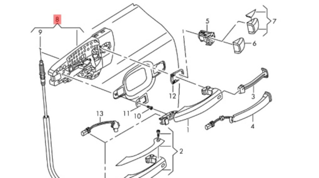 Maner usa exterior stanga spate Audi A6 C7 (4G5) avant 2013 3.0 TDI OEM 4H0837885