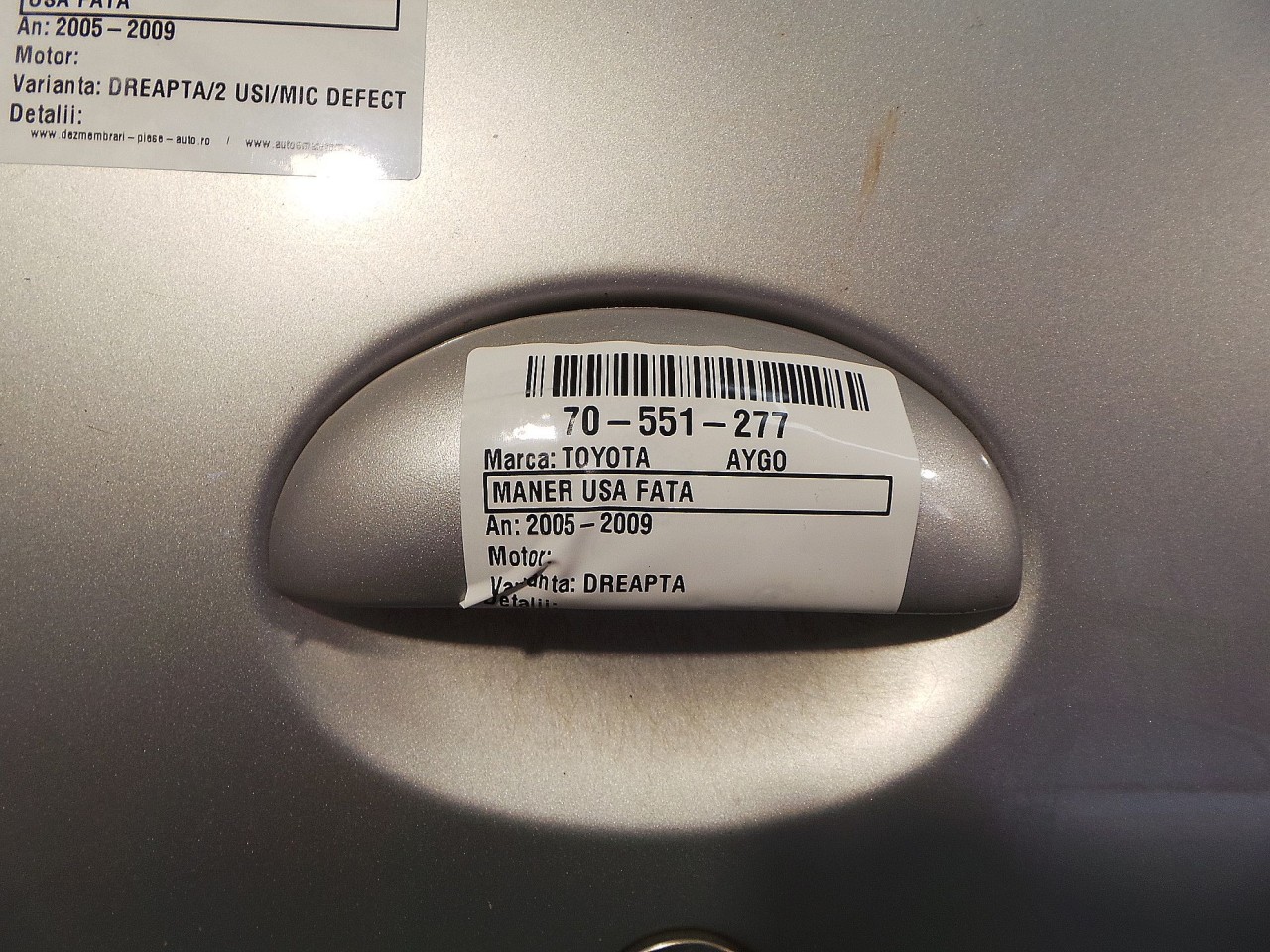 MANER USA FATA DREAPTA TOYOTA AYGO - - (2005 2009)