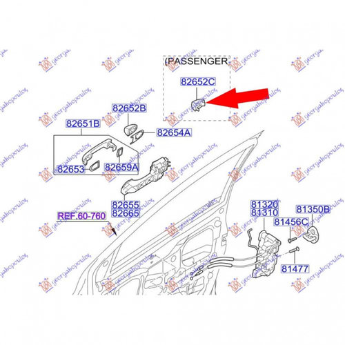 Maner Usa - Hyundai I202012 2013 , 82651-1j050