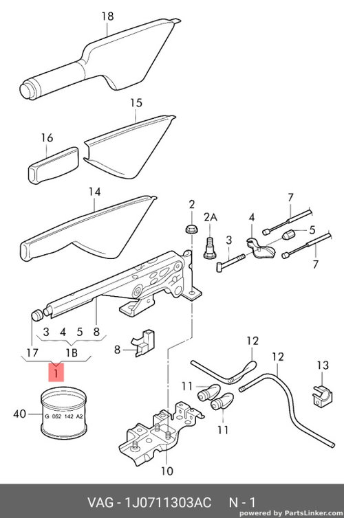 Maneta frana mana VOLKSWAGEN GOLF IV (1J1) [ 1997 - 2007 ] 1.6 (AEH, AKL, APF) 74KW|100HP OEM 1J0711...