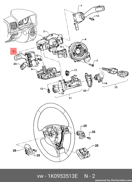 Maneta semnalizare 1K0953513E Vw Golf 5 combi TDI 2007 BLS OEM 1K0953513E