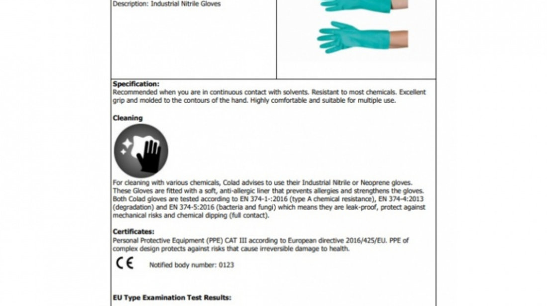 Manusi Colad & Hamach Nitril Industriale Verzi 5330000CLD L
