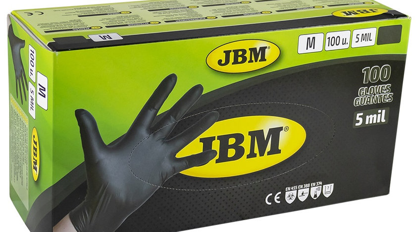 Manusi Jbm Negre Nitril 4.5Mil 52681 100 Buc M