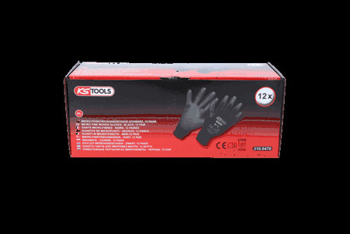 Manusi Mikro Din Tricot Fin. Negru. 9. 12 Perechi Ks Tools 310.0470