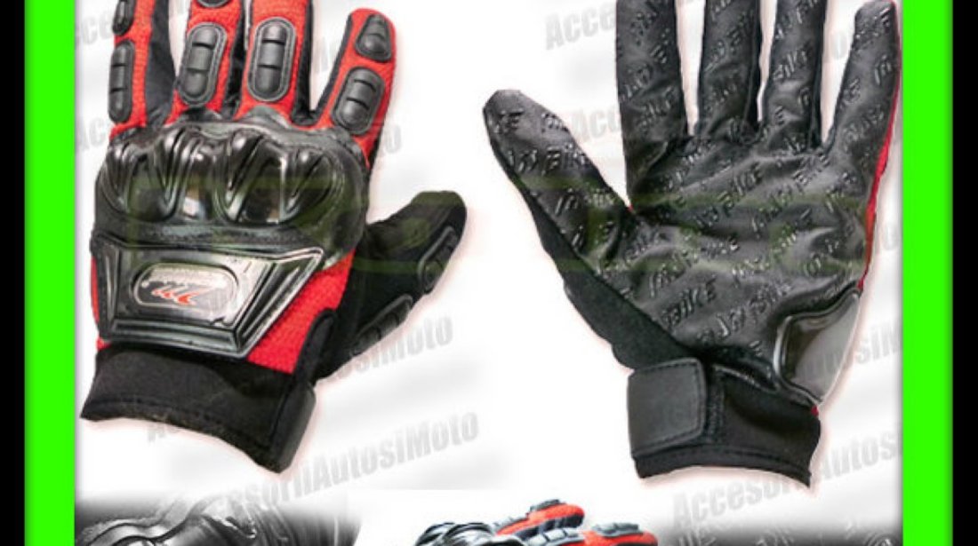 MANUSI MOTO MADBIKE cu Protectii Ventilate Hard Marimi M L XL Culori ROSU