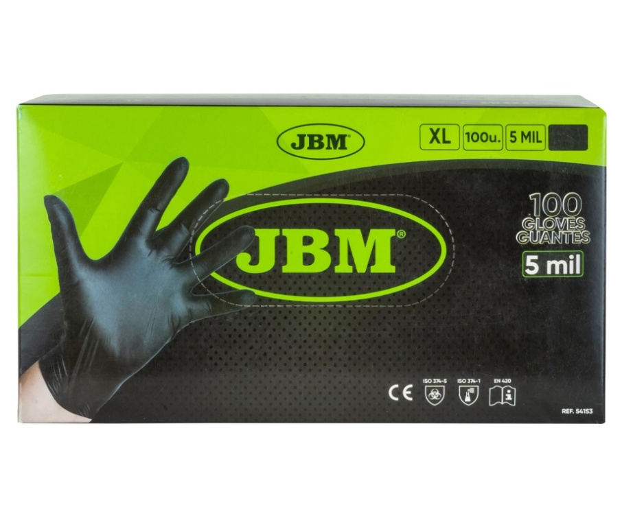 Manusi Nitril Jbm Negre 5 Mil 100 Buc XL 54153