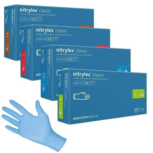 Manusi Protectie Albastre Din Nitril Classic M Set 100 Buc Nitrylex RD30019003