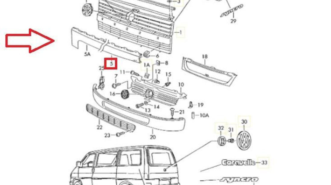 Masca radiator Volkswagen Transporter T4 (1990-2003) 701853661