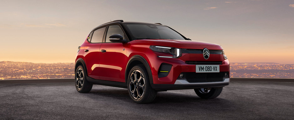 Masina care face Dacia Spring sa tremure de frica. Citroen prezinta oficial noul e-C3 cu motor de 113 CP si pret de 23.300 de euro. Productia se va derula in orasul Trnava din Slovacia Masina care face Dacia Spring sa tremure de frica. Citroen prezinta oficial noul e-C3 cu motor de 113 CP si pret de 23.300 de euro. Productia se va derula in orasul Trnava din Slovacia