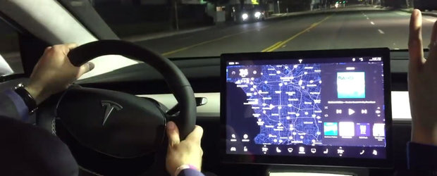 Masina de strada sau naveta spatiala? Uite cum se vede o plimbare de la bordul noii Tesla Model 3