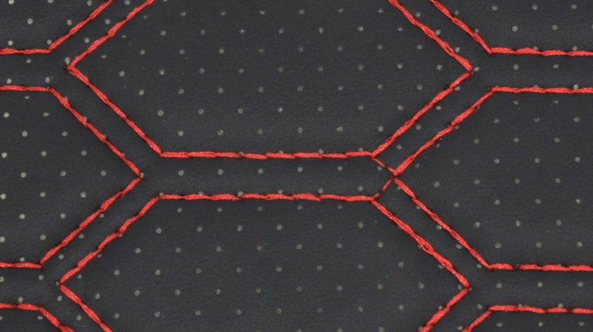 Material Hexagon Cu Gaurele Negru / Cusatura Rosie Cod Y03NR 040621-58
