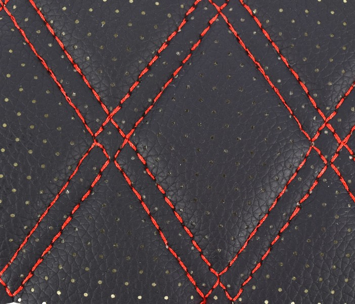 Material Romb Cu Gaurele Negru / Cusatura Rosie Cod Y02NR 070621-41
