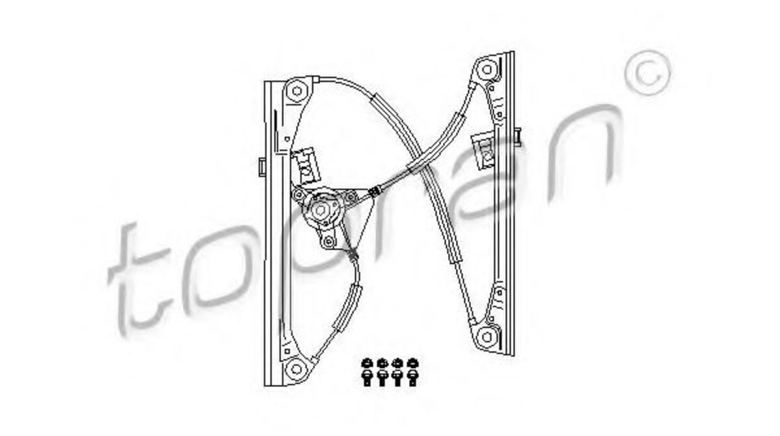 Mecanism actionare geam VW POLO (9N) (2001 - 2012) TOPRAN 111 264 piesa NOUA