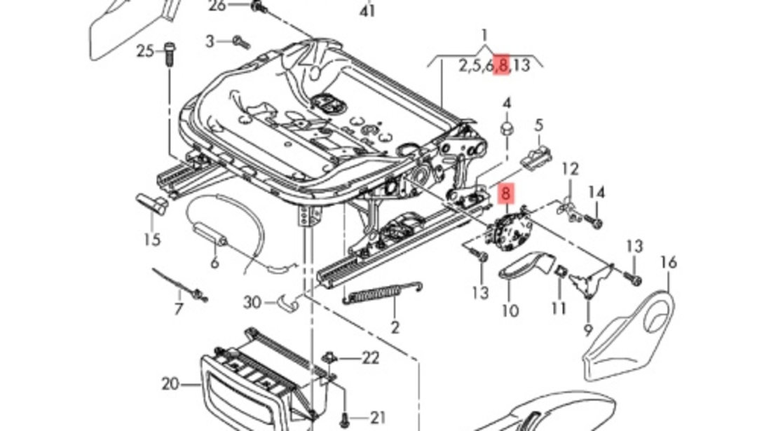 Mecanism reglaj scaun pe inaltime stanga ​Volkswagen Caddy (2KB) 2006 1.9 TDI OEM 6Q0881053B