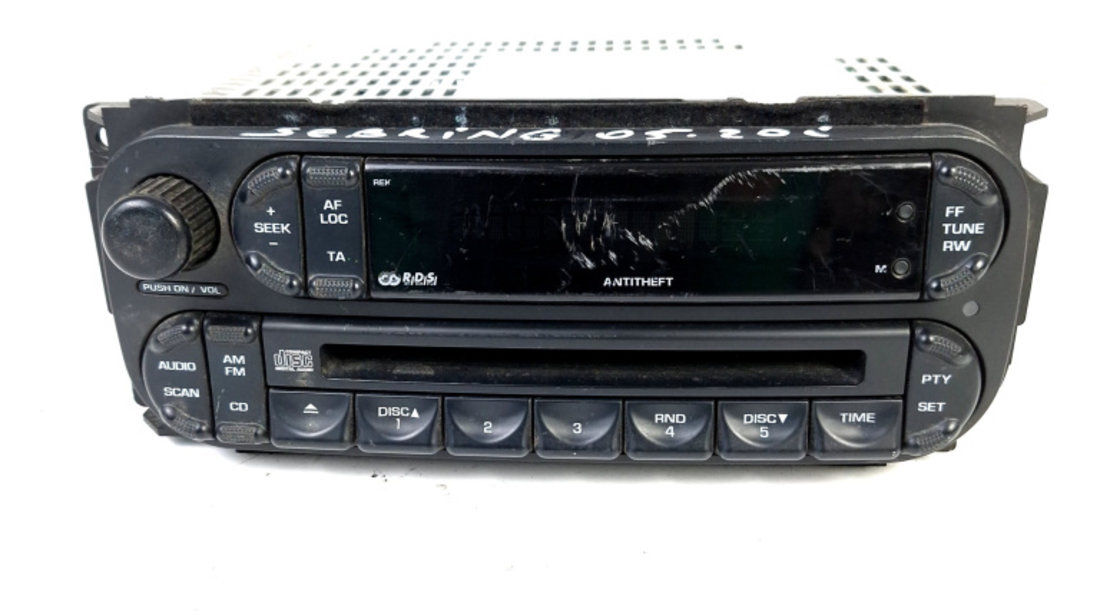 Media Player / Unitate CD / Casetofon CD Player,Radio Chrysler SEBRING (JR) 2000 - 2007 PO5091610AB, 34W435A, DY8245RG, DY-8245RG