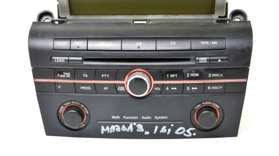 Media Player / Unitate CD / Casetofon CD Player,Radio Mazda 3 (BK) 2003 - 2009 Benzina BP4M66950A, BP4M 66 950A, 14789900