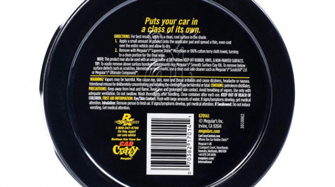 Meguiar's Ceara Pasta Gold Class Paste Car Wax 311G G7014EU