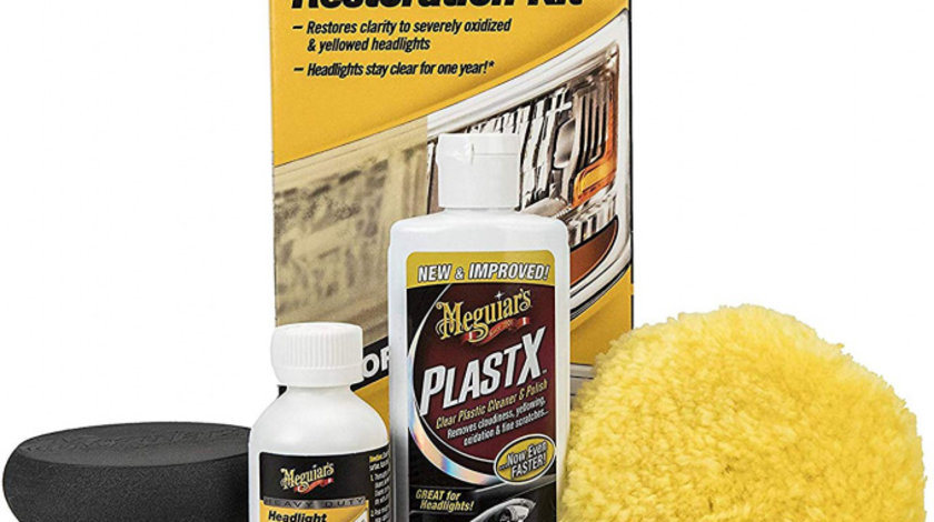 Meguiar's Kit Polish Faruri Cu Masina Polish Heavy Duty Headlight Restoration Kit G2980