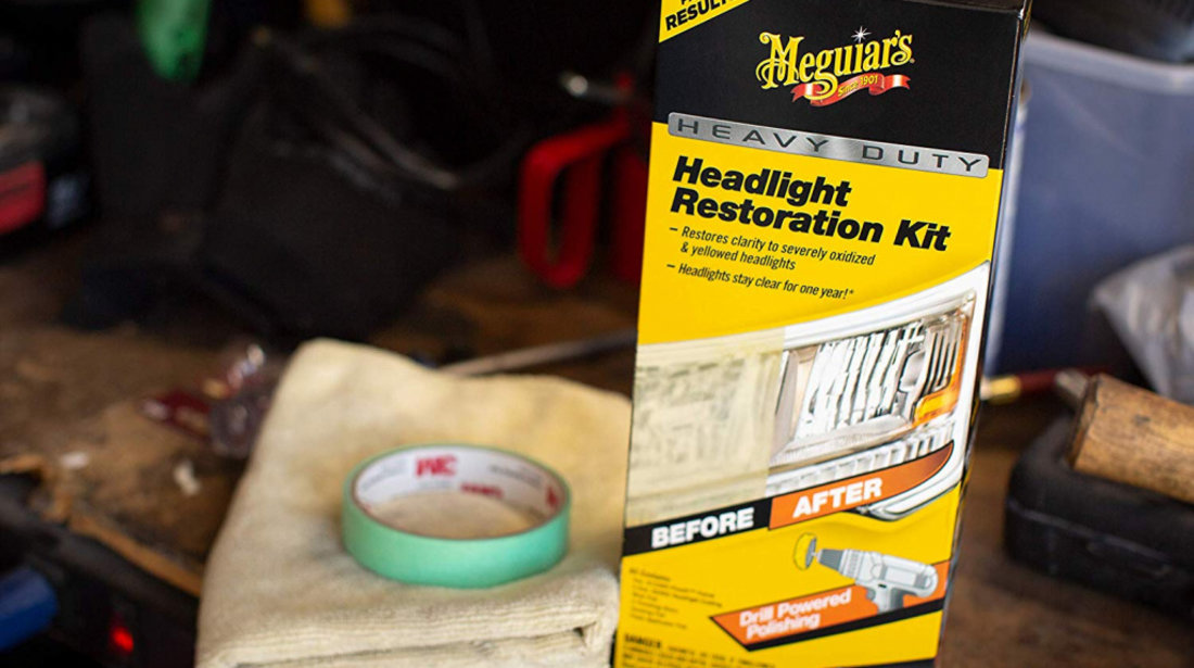 Meguiar's Kit Polish Faruri Cu Masina Polish Heavy Duty Headlight Restoration Kit G2980