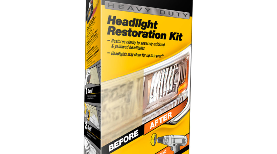 Meguiar's Kit Polish Faruri Cu Masina Polish Heavy Duty Headlight Restoration Kit G2980